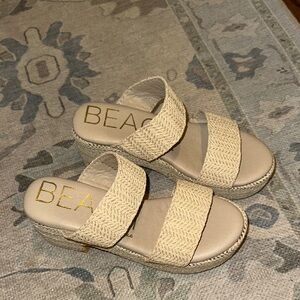 Cream Minimalist Slip-On Sandals